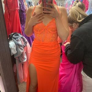 Elegant Orange Evening Dress